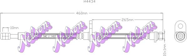 Kawe H4434 - Flessibile del freno autozon.pro