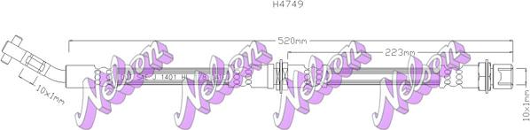 Kawe H4749 - Flessibile del freno autozon.pro