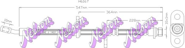 Kawe H6167 - Flessibile del freno autozon.pro