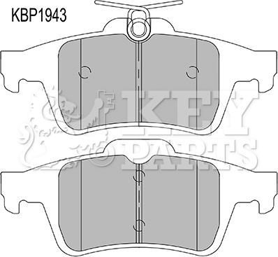 Key Parts KBP1943 - Kit pastiglie freno, Freno a disco autozon.pro