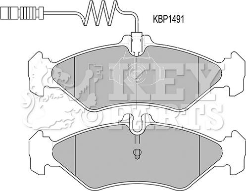 Key Parts KBP1491 - Kit pastiglie freno, Freno a disco autozon.pro