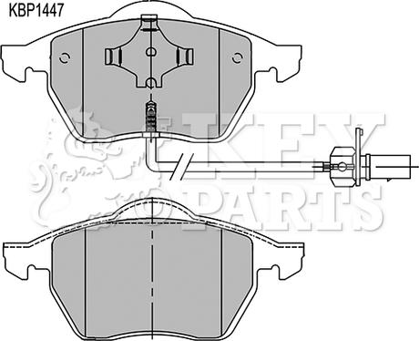 Key Parts KBP1447 - Kit pastiglie freno, Freno a disco autozon.pro