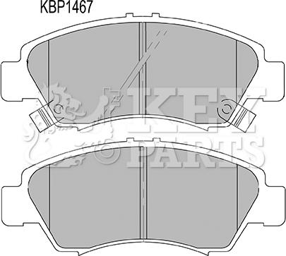 Key Parts KBP1467 - Kit pastiglie freno, Freno a disco autozon.pro