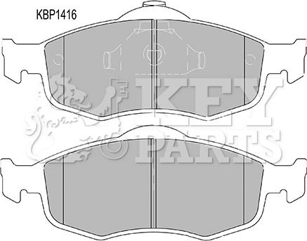 Key Parts KBP1416 - Kit pastiglie freno, Freno a disco autozon.pro