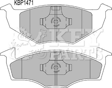 Key Parts KBP1471 - Kit pastiglie freno, Freno a disco autozon.pro