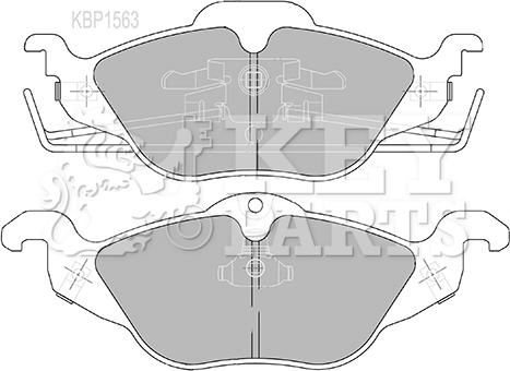 Key Parts KBP1563 - Kit pastiglie freno, Freno a disco autozon.pro