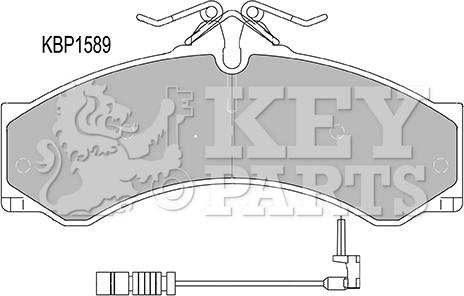 Key Parts KBP1589 - Kit pastiglie freno, Freno a disco autozon.pro