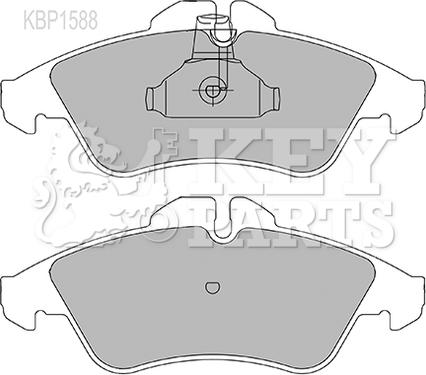 Key Parts KBP1588 - Kit pastiglie freno, Freno a disco autozon.pro