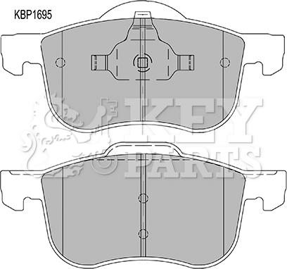 Key Parts KBP1695 - Kit pastiglie freno, Freno a disco autozon.pro