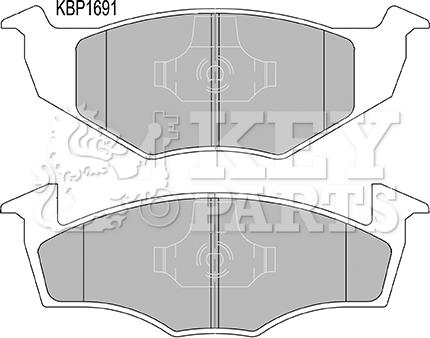 Key Parts KBP1691 - Kit pastiglie freno, Freno a disco autozon.pro