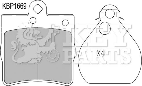 Key Parts KBP1669 - Kit pastiglie freno, Freno a disco autozon.pro