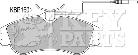 Key Parts KBP1601 - Kit pastiglie freno, Freno a disco autozon.pro