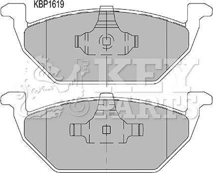 Key Parts KBP1619 - Kit pastiglie freno, Freno a disco autozon.pro