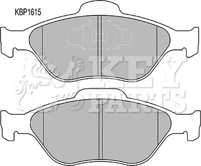 Key Parts KBP1615 - Kit pastiglie freno, Freno a disco autozon.pro