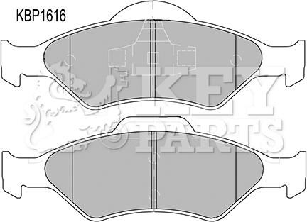 Key Parts KBP1616 - Kit pastiglie freno, Freno a disco autozon.pro