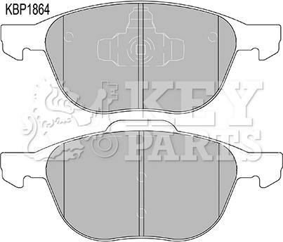 Key Parts KBP1864 - Kit pastiglie freno, Freno a disco autozon.pro