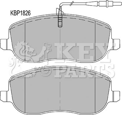 Key Parts KBP1826 - Kit pastiglie freno, Freno a disco autozon.pro