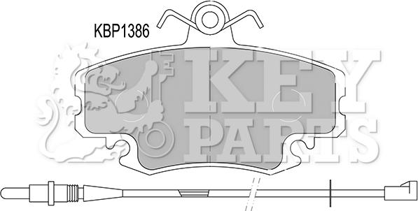 Key Parts KBP1386 - Kit pastiglie freno, Freno a disco autozon.pro