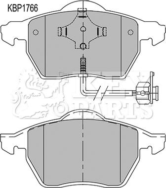 Key Parts KBP1766 - Kit pastiglie freno, Freno a disco autozon.pro