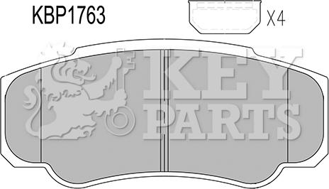 Key Parts KBP1763 - Kit pastiglie freno, Freno a disco autozon.pro