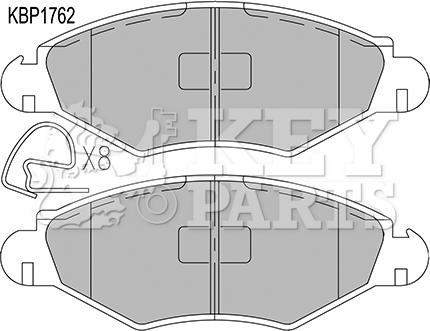 Key Parts KBP1762 - Kit pastiglie freno, Freno a disco autozon.pro