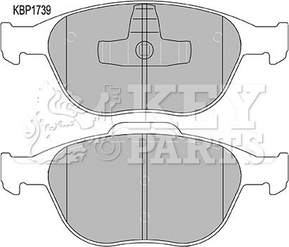 Key Parts KBP1739 - Kit pastiglie freno, Freno a disco autozon.pro