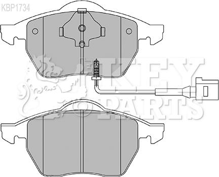 Key Parts KBP1734 - Kit pastiglie freno, Freno a disco autozon.pro