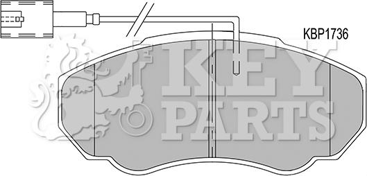 Key Parts KBP1736 - Kit pastiglie freno, Freno a disco autozon.pro