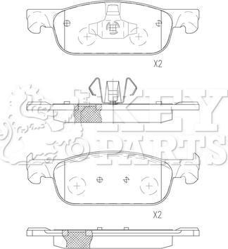 Key Parts KBP2591 - Kit pastiglie freno, Freno a disco autozon.pro