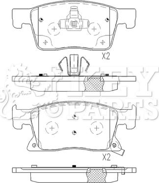 Key Parts KBP2568 - Kit pastiglie freno, Freno a disco autozon.pro