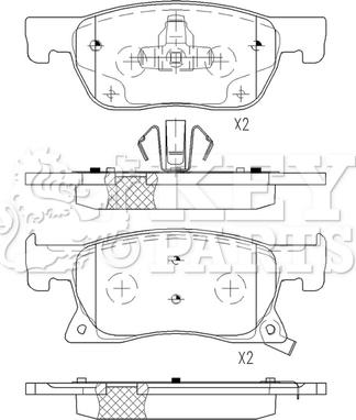 Key Parts KBP2567 - Kit pastiglie freno, Freno a disco autozon.pro