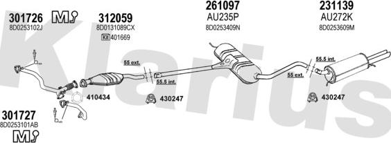 Klarius 940495E - Impianto gas scarico autozon.pro