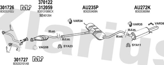 Klarius 940495U - Impianto gas scarico autozon.pro