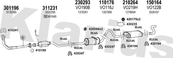 Klarius 960170E - Impianto gas scarico autozon.pro