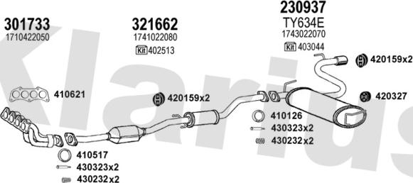 Klarius 900434E - Impianto gas scarico autozon.pro