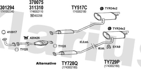 Klarius 900345U - Impianto gas scarico autozon.pro