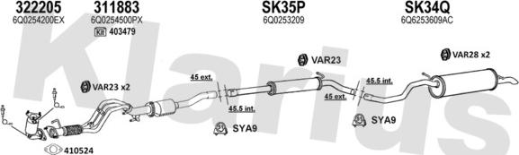 Klarius 931293U - Impianto gas scarico autozon.pro