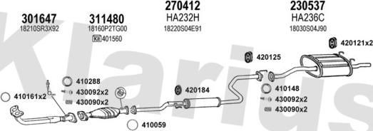 Klarius 420159E - Impianto gas scarico autozon.pro