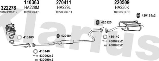 Klarius 420154E - Impianto gas scarico autozon.pro