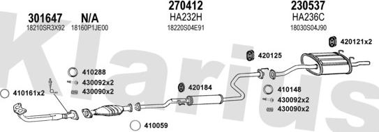 Klarius 420254E - Impianto gas scarico autozon.pro