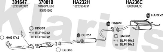 Klarius 420254U - Impianto gas scarico autozon.pro