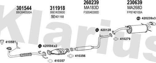 Klarius 570170E - Impianto gas scarico autozon.pro