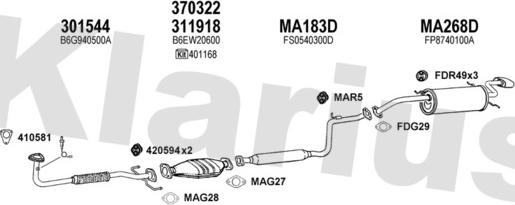 Klarius 570170U - Impianto gas scarico autozon.pro