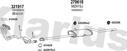 Klarius 600425E - Impianto gas scarico autozon.pro