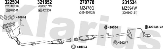 Klarius 600574E - Impianto gas scarico autozon.pro