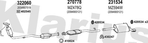 Klarius 600575E - Impianto gas scarico autozon.pro