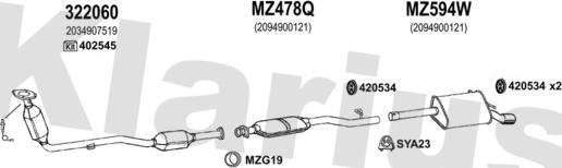 Klarius 600575U - Impianto gas scarico autozon.pro