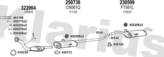 Klarius 630845E - Impianto gas scarico autozon.pro