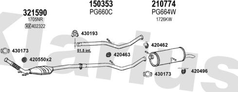 Klarius 630744E - Impianto gas scarico autozon.pro