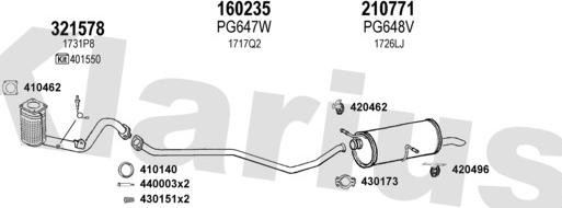 Klarius 630738E - Impianto gas scarico autozon.pro